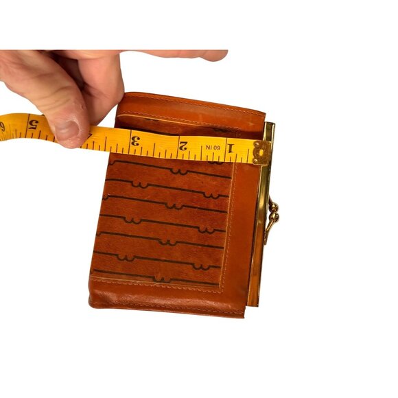 Vintage Royal K Brown Leather & Suede Wallet With Gold Clasp - Picture 8 of 8